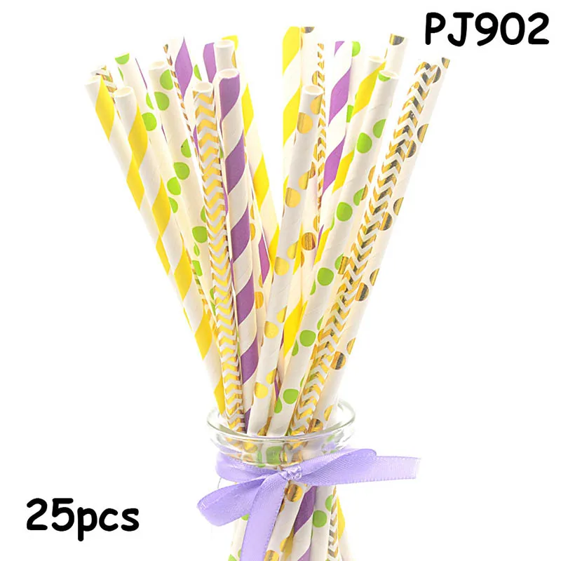 SYQ263-PJ902 Gala-zone 25 шт. бумажные соломинки для питья, для свадебной вечеринки, для украшения стола, для дня рождения, для детей, для мальчиков и девочек, для душа, для взрослых, принадлежности - Цвет: SYQ263-PJ902