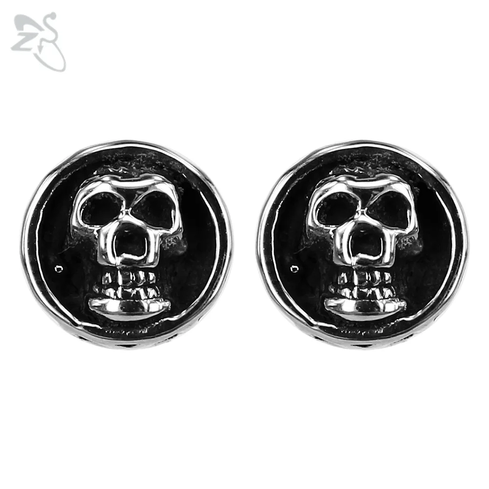 

Skull Earring High Quality Brinco Round Surgical Steel Ear Stud Biker Piercing Helix For Men Ladies Jewellery Boucles D'oreilles