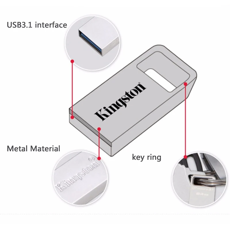 USB флеш накопитель Kingston 32Ggb 16 ГБ 64 128 3 1 металлический флешка U диск|USB