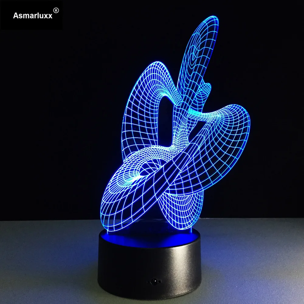 Художественные абстрактные 3D Оптическая иллюзия светодиодный светильник с