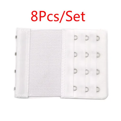 8Pcs 4/8 шт. эластичный бюстгальтер крючки на бюстгалтер для регулировки размера 3 ряд 4 крючка Для женщин девочек регулируемые Intimates удлиненный бюстгальтер на крючках бюстгальтер на застежке ремень с удлинением - Цвет: 8Pcs