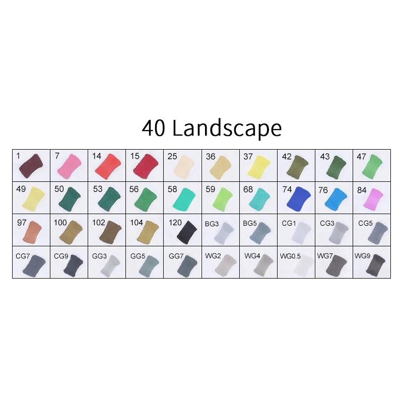 40LANDSCAPE TOUCHFIVE 12/24/30/40/60/80 Цвета маркер для рисования ручка на спиртовой основе дешевые маркер для манги рисунок маркеры товары для рукоделия - Цвет: 40LANDSCAPE