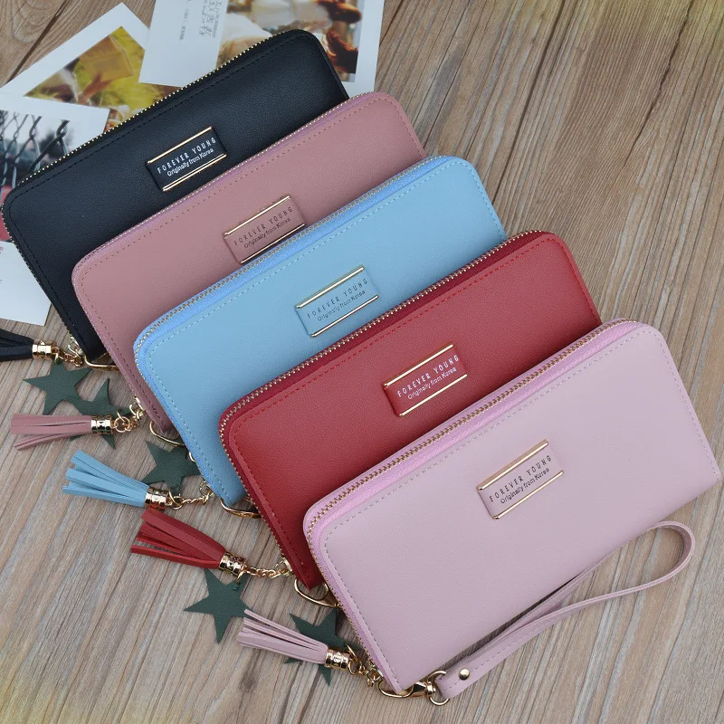 Ms. Han edition hand purse the new 2019 female students tassel zipper multifunctional long large wallet bag | Багаж и сумки
