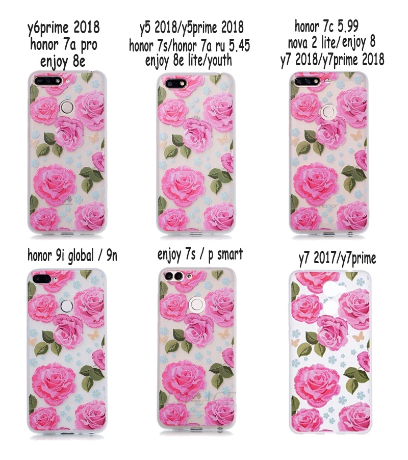 3d flower flamingo silicone phone case for huawei on honor 8x play 9i 7a 7c pro 9 lite 9n view 10 v10 7s 7x 6x soft tpu cover |