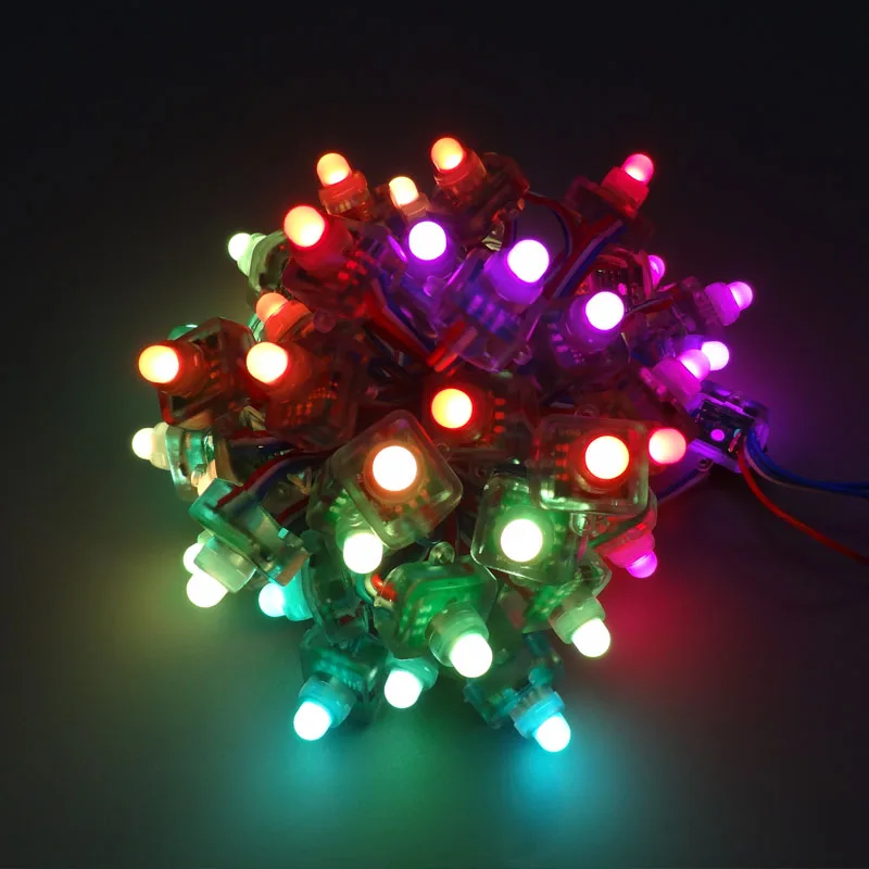 1000 шт 12 мм квадратный рассеянный цифровой RGB LED пиксели WS2811 IP68 DC5V | Лампы и