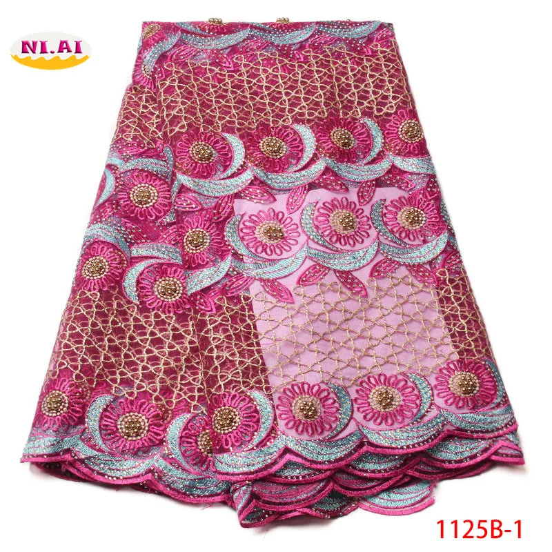 Африканская кружевная ткань из полиэстера и хлопка Высококачественная