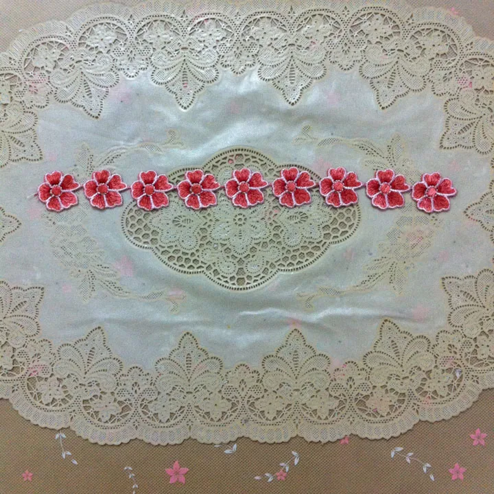 10 шт. Красная роза кружева аппликация патч Ткань Патч Вышитые шить На Патчи