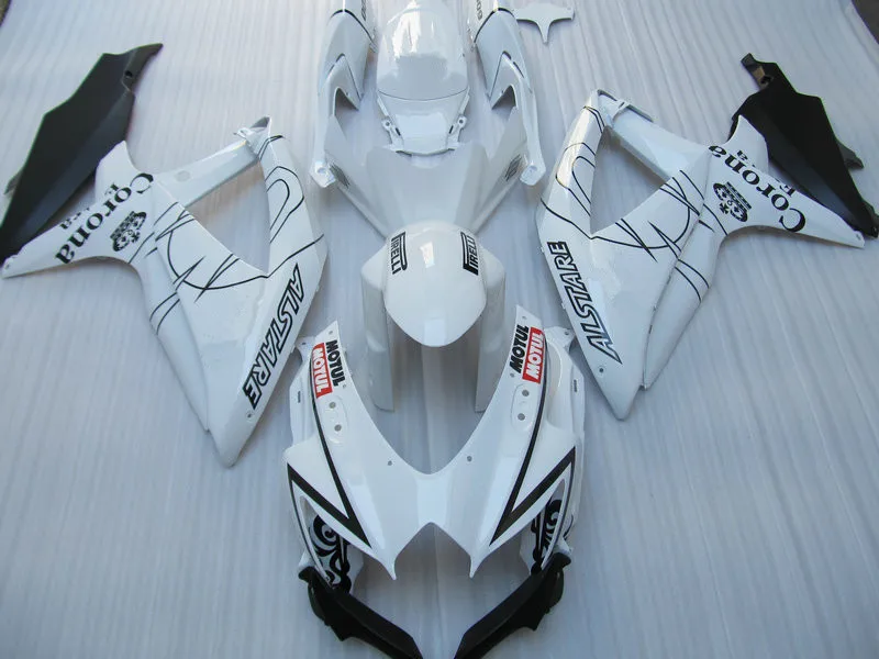 Набор обтекателей для литья под давлением GSXR600 750 K8 08 09 GSXR 600 GSXR750 2008 2009 ABS белый