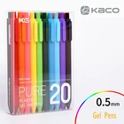 Ручки с выдвижными гелевыми чернилами KACO, изысканные (0,5 мм)-20 упаковок, в ассортименте цветов, набор для художественной живописи, подарок для студентов и офиса