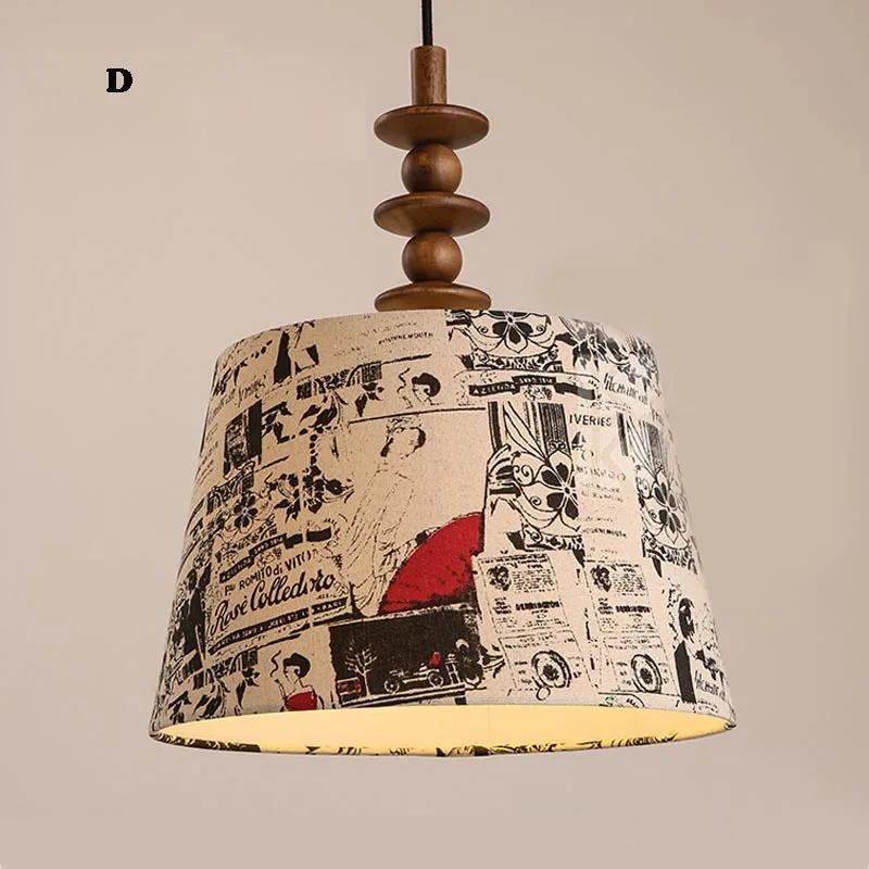 Скандинавская лампа индивидуальная тканевая подвеска барабан современная