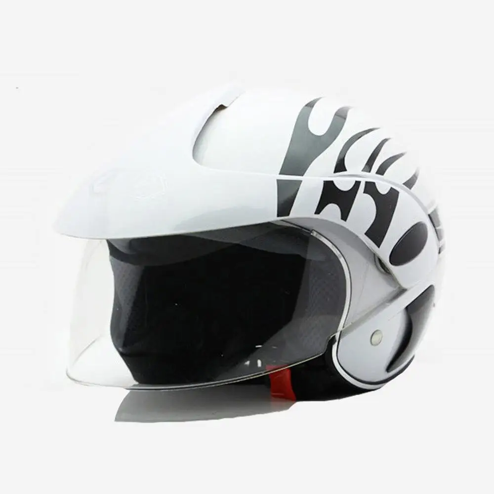 Dongzhen мотоциклетный шлем Винтаж полуоткрытый Capacete Moto Шлемы для детей Защита от солнца козырек Мотоцикл Детская безопасность скутер Шлемы - Цвет: Белый