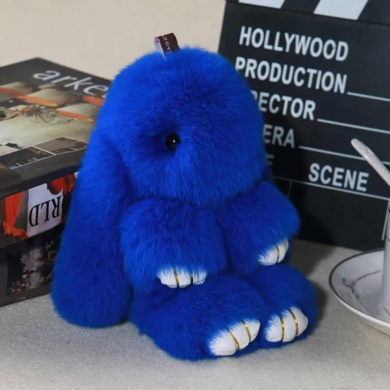 Брелок для ключей 18 см с кроликом зайчиком Кроликом натуральным мехом Рекс