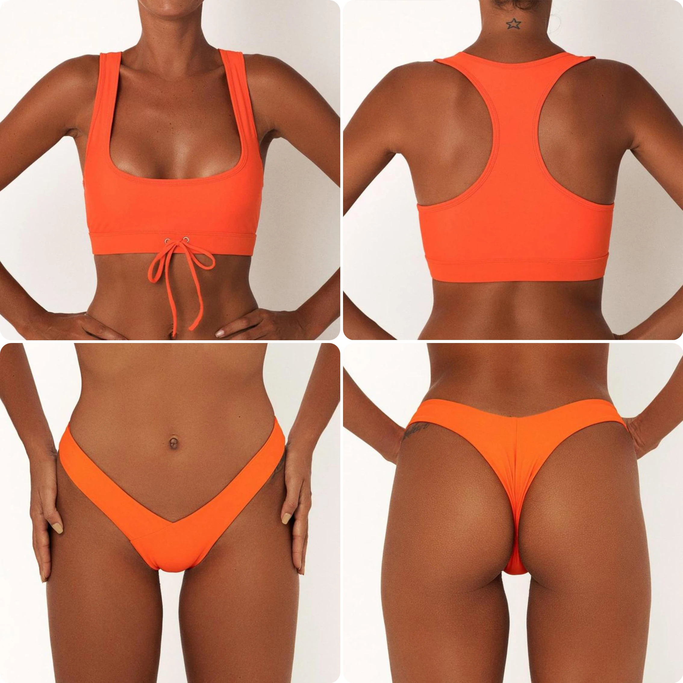 Летняя пляжная одежда купальник спортивный бикини 2 предмета Женский