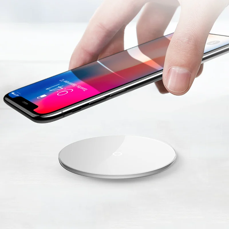 Baseus 10 Вт Qi Беспроводное зарядное устройство для iPhone X/8 Видимый быстро Беспроводной зарядки для samsung Galaxy S9/S9+ S8 Note 8 Xiaomi huawei - Тип штекера: white
