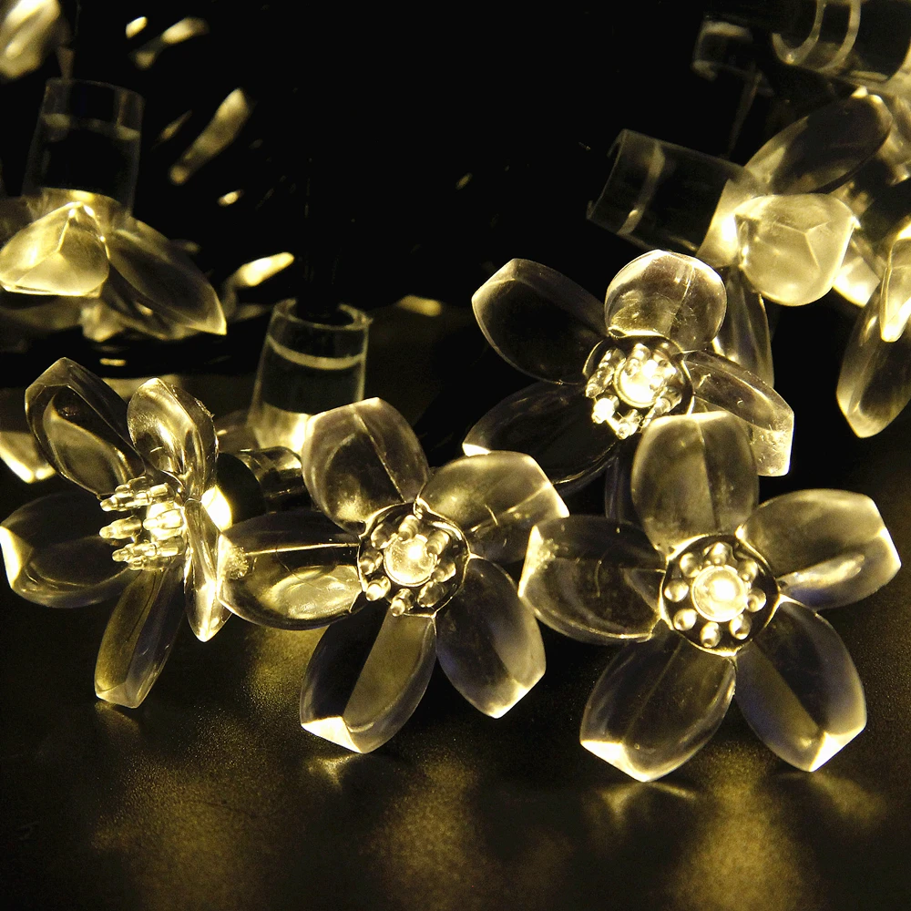 Солнечная сказочная гирлянда для праздников 21ft 50 LED многоцветный сад