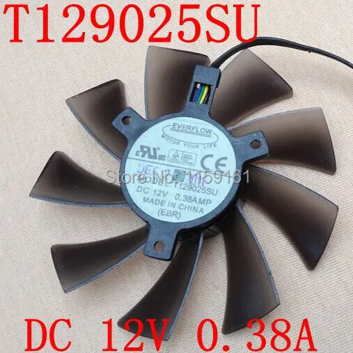 Бесплатная доставка видеокарта EVERFLOW HD7970 HD7950 GTX680 ENGTX580 DCII T129025SU для ASUS|graphics card fan