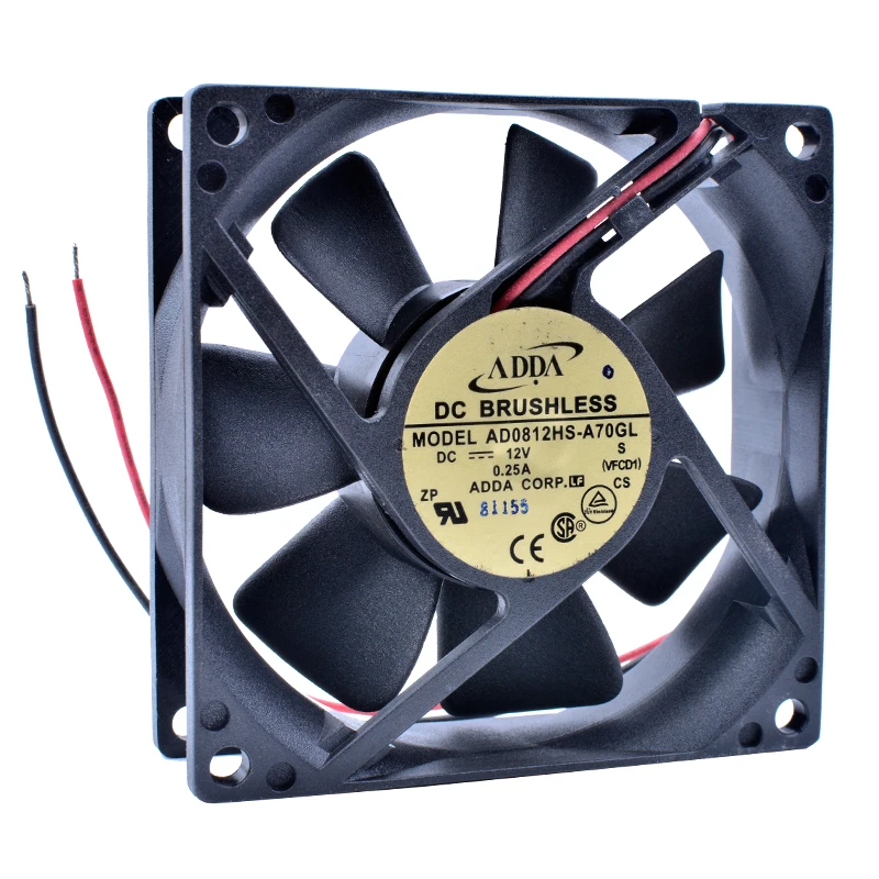 

COOLING REVOLUTION AD0812HS-A70GL 8cm 80mm fan 8025 12V 0.25A Brand new original 2 line air volume chassis cooling fan