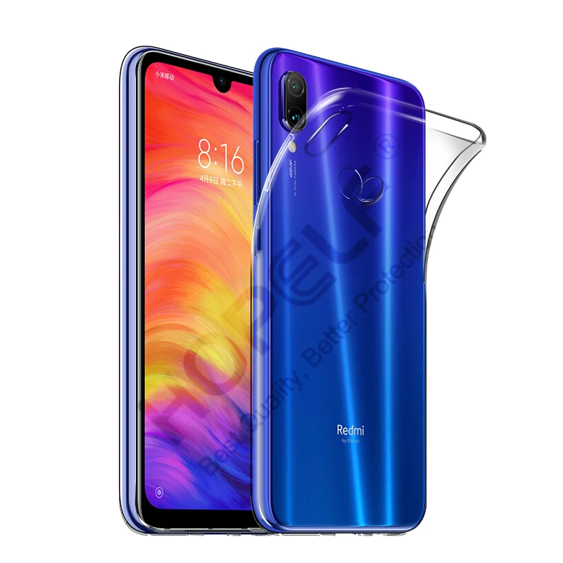 Прозрачный чехол HOPELF для Xiaomi Redmi Note 7 силиконовый ТПУ на телефон Pro прозрачный