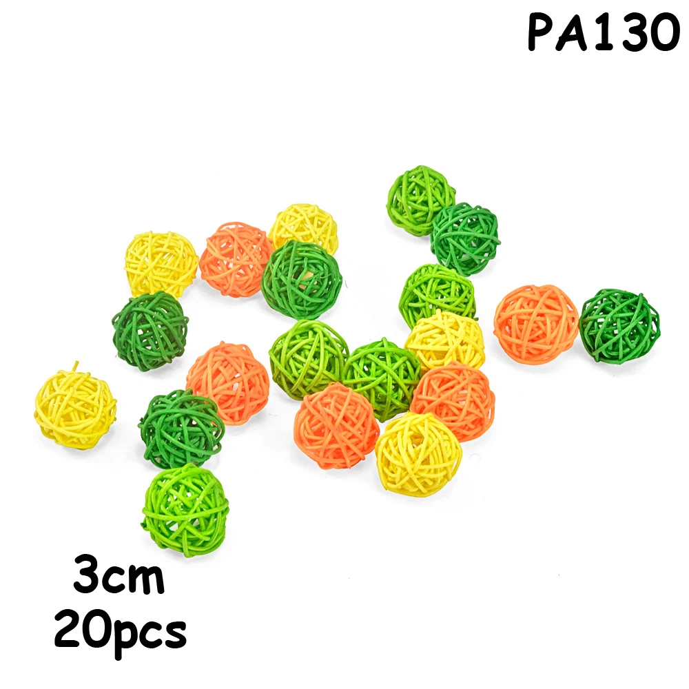 PA130 20 шт./лот, 3 см, детский ротанговый шар для душа, Новогоднее украшение из ротанга, плетеные шары, вечерние украшения, сделай сам, Сепак, мячи takraw - Цвет: PA130