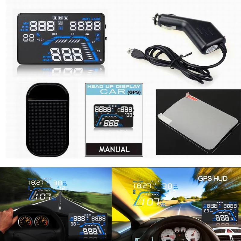 Многофункциональный 5 ''проекционный дисплей HUD для Hyundai Veloster Tucson I10 I30 Santa Fe Genesis
