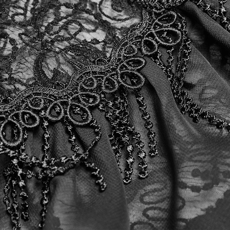 Женская Длинная накидка с капюшоном прозрачная шифоновая в стиле панк рейва