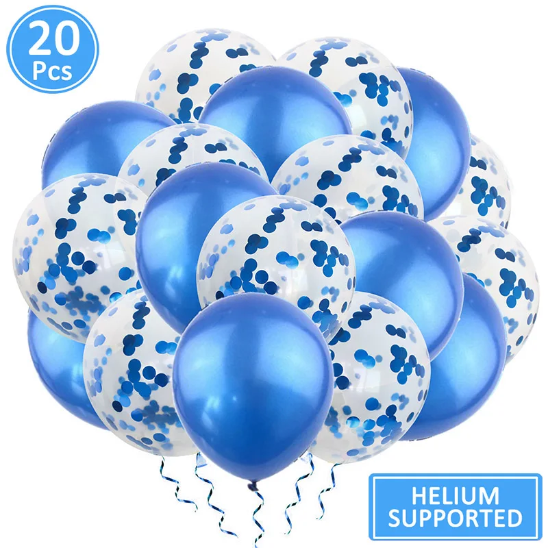 20pcs blue BabyShower фольга Воздушные шары его мальчик девочка Вечеринка День Рождения украшения детский душ принадлежности пол раскрыть Синий Розовый латексные шары - Цвет: 20pcs blue