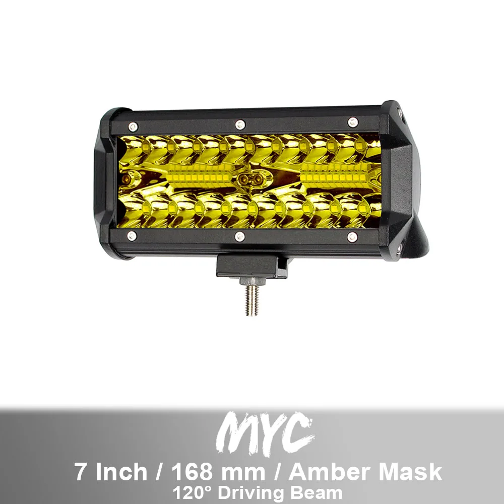 120W Amber x1 " 7" 1" 20 дюймов 3 ряда комбо балка Led светильник бар для внедорожник автомобиль Лодка Грузовик ATV 4X4 ATV внедорожник вождения экскаватор светильник s - Цвет: 120W Amber x1