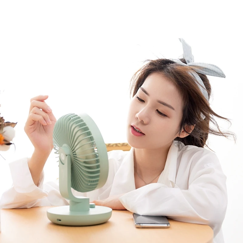 Usb Charging Portable Handheld Electric Fan Air Conditioner Cooler Cooling Summer Desk Table Automatic Shaking Head Coolin | Бытовая