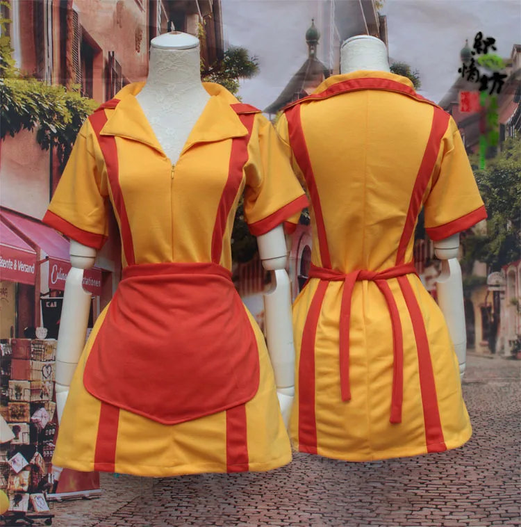 Костюм для косплея официантки из 2 сломанных девушек Кэролайн и Макс костюм