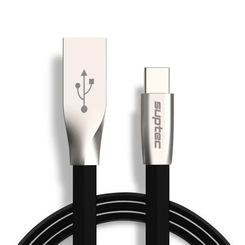 Suptec Тип USB-C кабель USB 3.1 Тип c Зарядное устройство кабель быстрой зарядки шнур Синхронизация данных для Samsung S8 Xiaomi mi5 6 Mi4C Huawei P10 LG - Цвет: Black