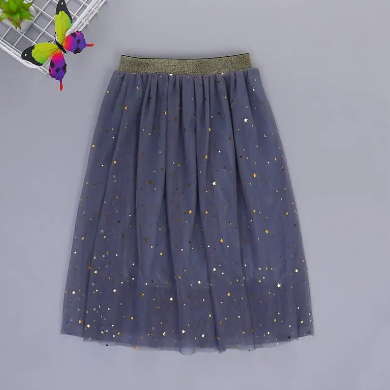 star grey tutus Детская одежда для малышей сетчатые юбки-пачки принцессы для девочек Детская Праздничная танцевальная юбка с блестками и звездами юбка-пачка для девочек - Цвет: star grey tutus