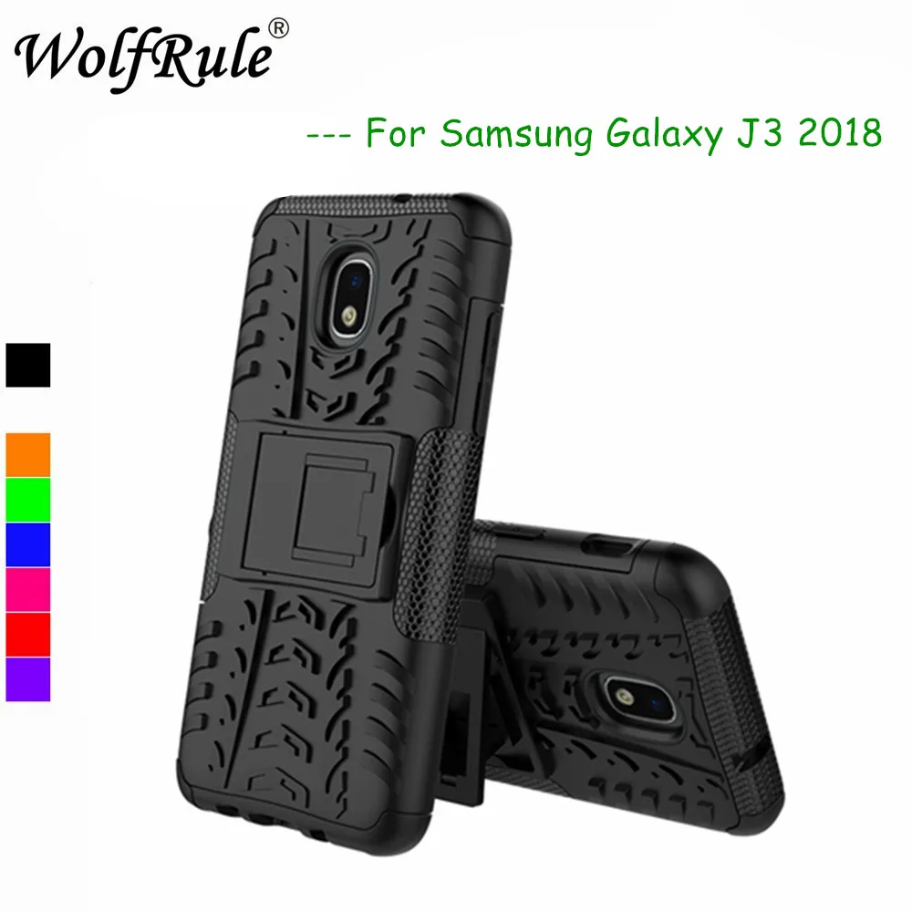 

WolfRule sFor Case Samsung Galaxy J3 2018 Cover Dual Layer Armor Back Case For Samsung Galaxu J3 2018 Phone Shells J337 Fundas