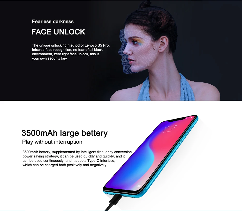 Мобильный телефон lenovo S5 Pro L58041 ZUI 5,0 4G LTE 6," QHD 2246X1080, Восьмиядерный процессор Snapdragon, двойная задняя камера, отпечаток пальца