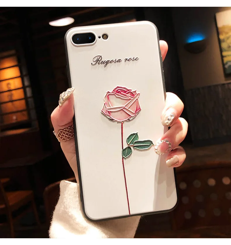 Чехол с тисненым цветком для Huawei P40 Lite чехол телефона Мягкая силиконовая задняя