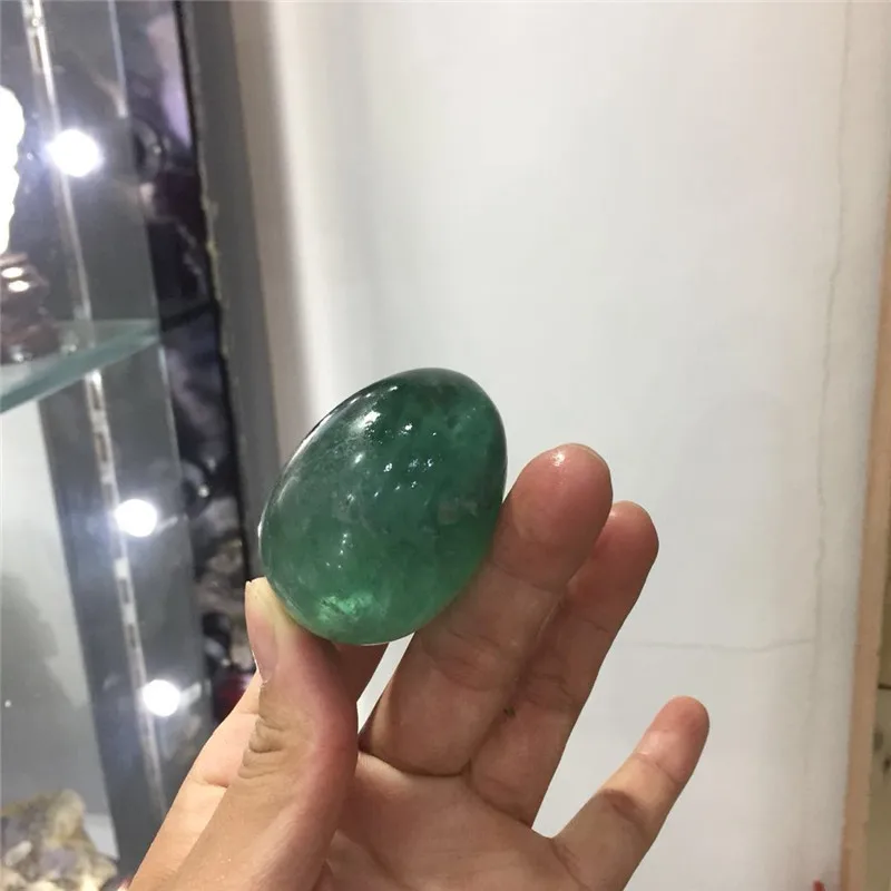 

1pcsnew arrivals blue natural fluorite crystal yoni egg reiki healing Madagascar gemstone polished egg wholesale as gift