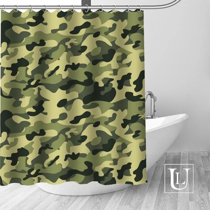 

Modern Custom camo background Fabric 100% Polyester Shower Curtain High Quality Washable Bath Decor Waterproof Popular