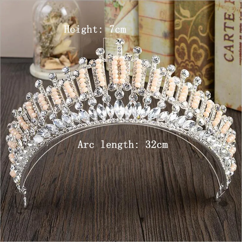 CC tiaras коронки для волос Роскошный Розовый Кристалл Дизайн обручальные свадебные