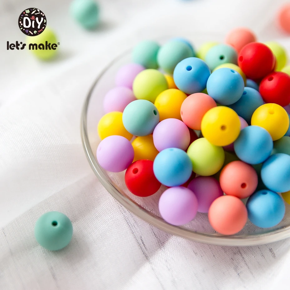 Детский Прорезыватель для зубов 50 шт. 12 мм|silicone beads|silicone teether beadsbeads beads |