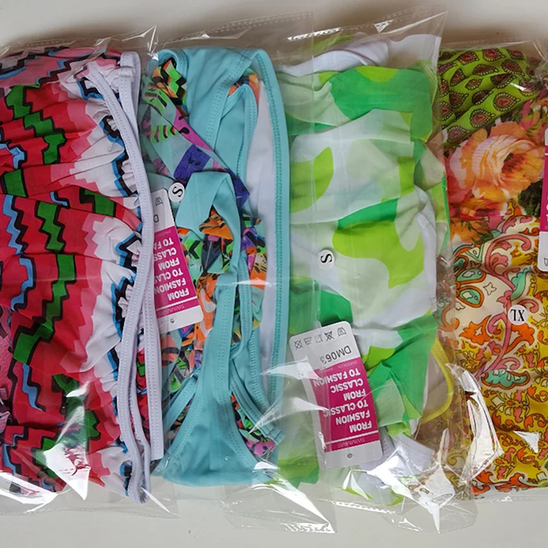 2019 новый принт сексуальное платье на одно плечо с оборками бикини набор пуш ап