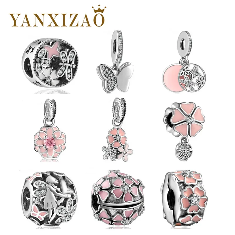 Yanxizao Fit Pandora оригинальный браслеты 925 Серебро новый цепочки и ожерелья Кулон DIY