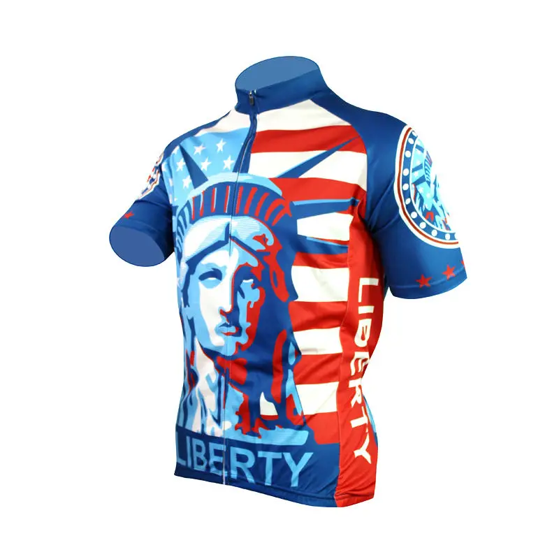 Мужская спортивная одежда с рисунком статуя свободы короткий рукав на молнии для