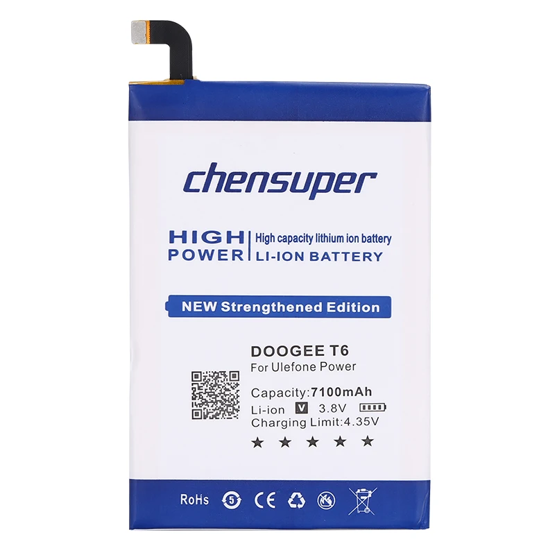 Chensuper 7100 мАч для Ulefone Power Battery Для DOOGEE T6/Homtom HT6/T6 Pro/Oukitel K6000/Oukitel K6000 Pro 5 дюймов 4G