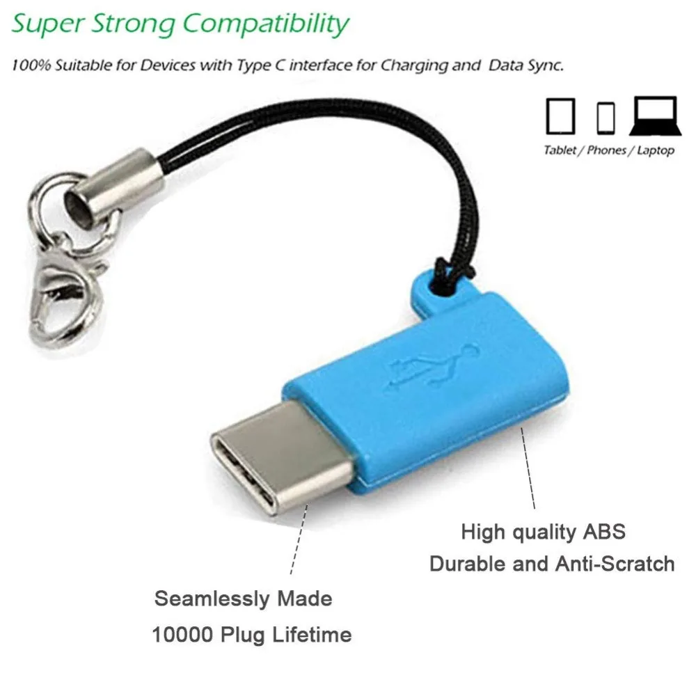 Micro USB к usb type C адаптер разъем type-C микро-usb 2,0 Женский адаптер зарядного устройства для samsung Xiaomi huawei телефон