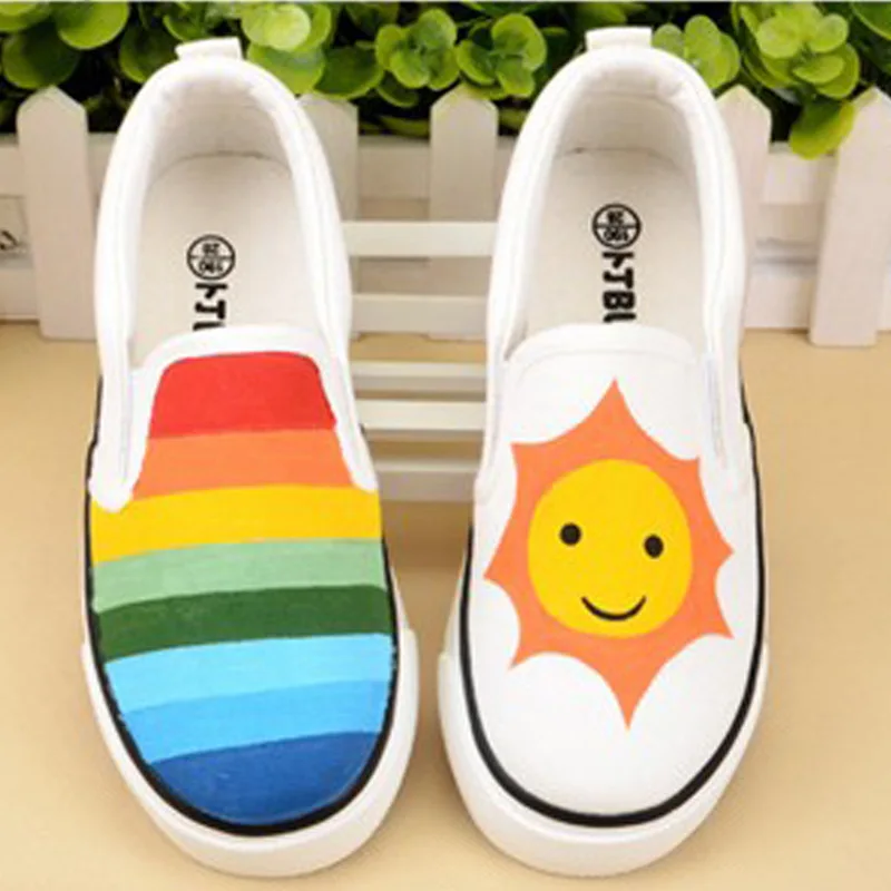 Детская обувь AMYMM детская цветная с мультяшным рисунком ручной работы для отдыха