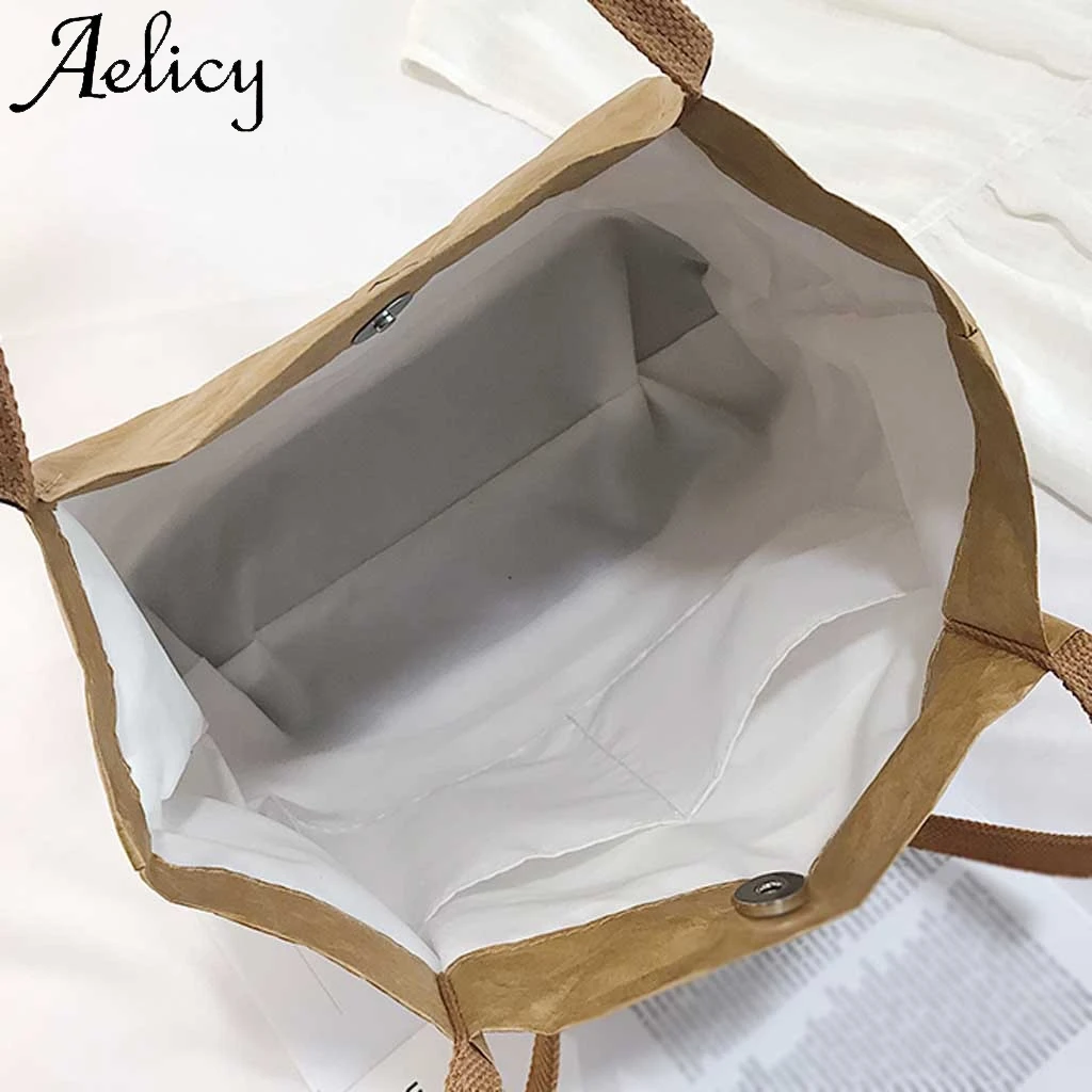 Сумка на плечо Aelicy Женская цветная с надписью в ретро стиле из крафт-бумаги
