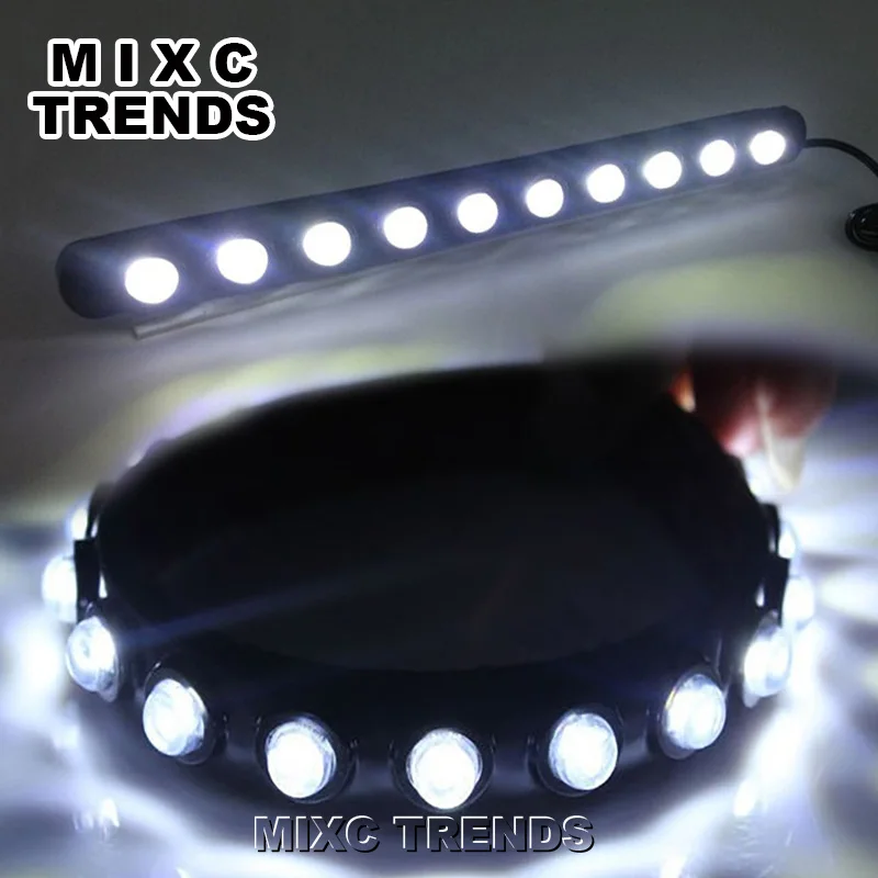 Сверхяркие гибкие дневные ходовые огни резиновая основа гибкая COB лампа 2x12 В