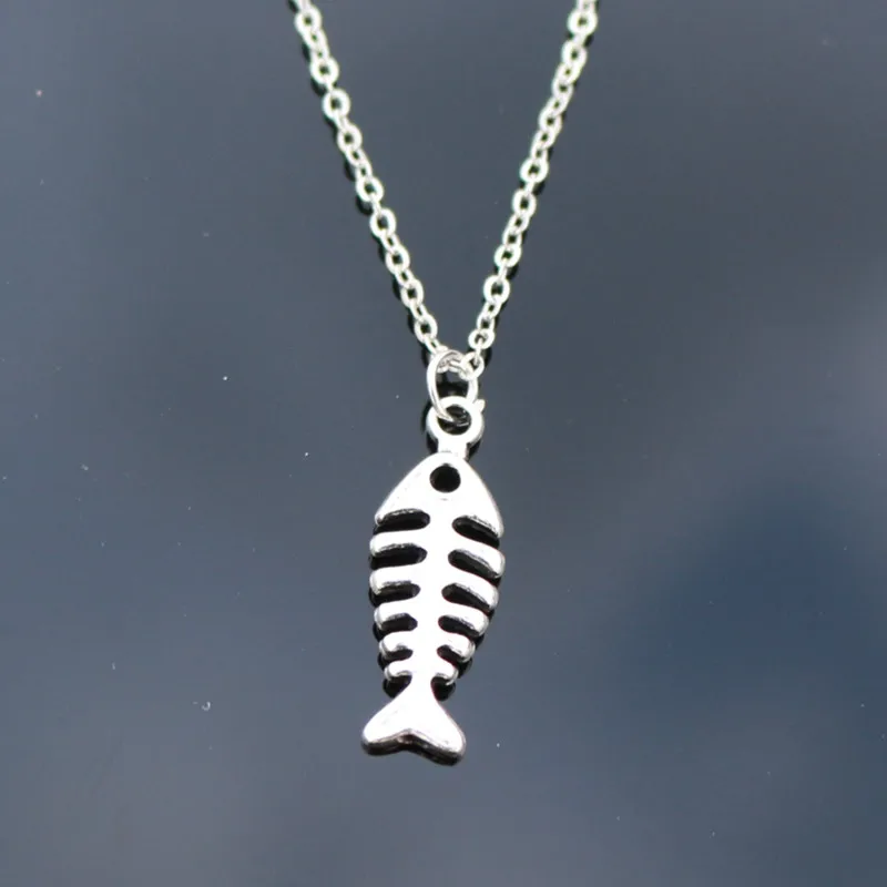 Женское ожерелье с подвеской из рыбных костей N820 модное ювелирное изделие на