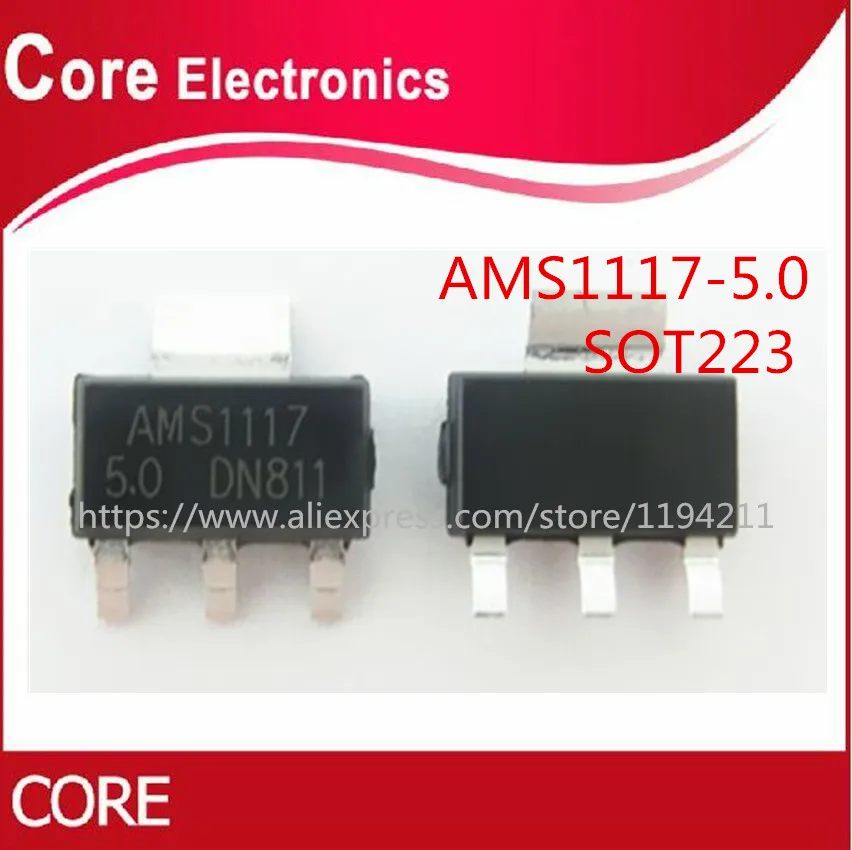 1000pcs AMS1117-5.0 AMS1117-5V SOT223 SMD новый оригинальный | Электронные компоненты и