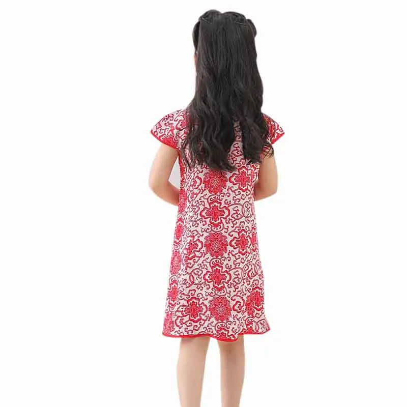 Детская одежда платье для девочек в китайском стиле Cheongsam От 1 до 5 лет детское