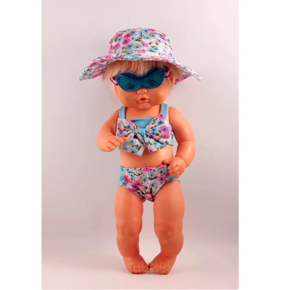 Купальный костюм для кукол 41 см Nenuco Doll y su Hermanita ярко-красные полосы бикини гуглы